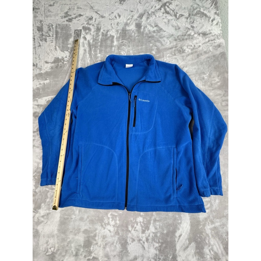 Columbia Jacket Men XXLarge Blue Fleece Full Zip Long Sleeve